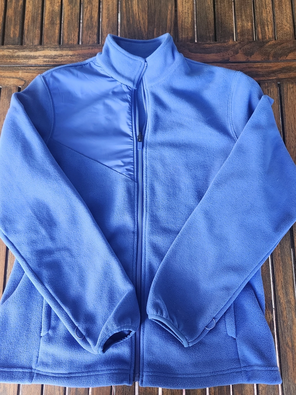 Women's Land's End Outfitters Blue Full Zip Fleece Jacket Size Medium Cozy
